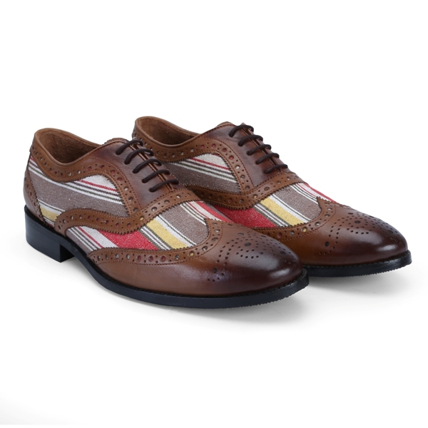 Brune brune_tan_burnished_leather_combination_with_multi-colour_canvas_full_brogue_wingtip_shoes_price_9999.jpg